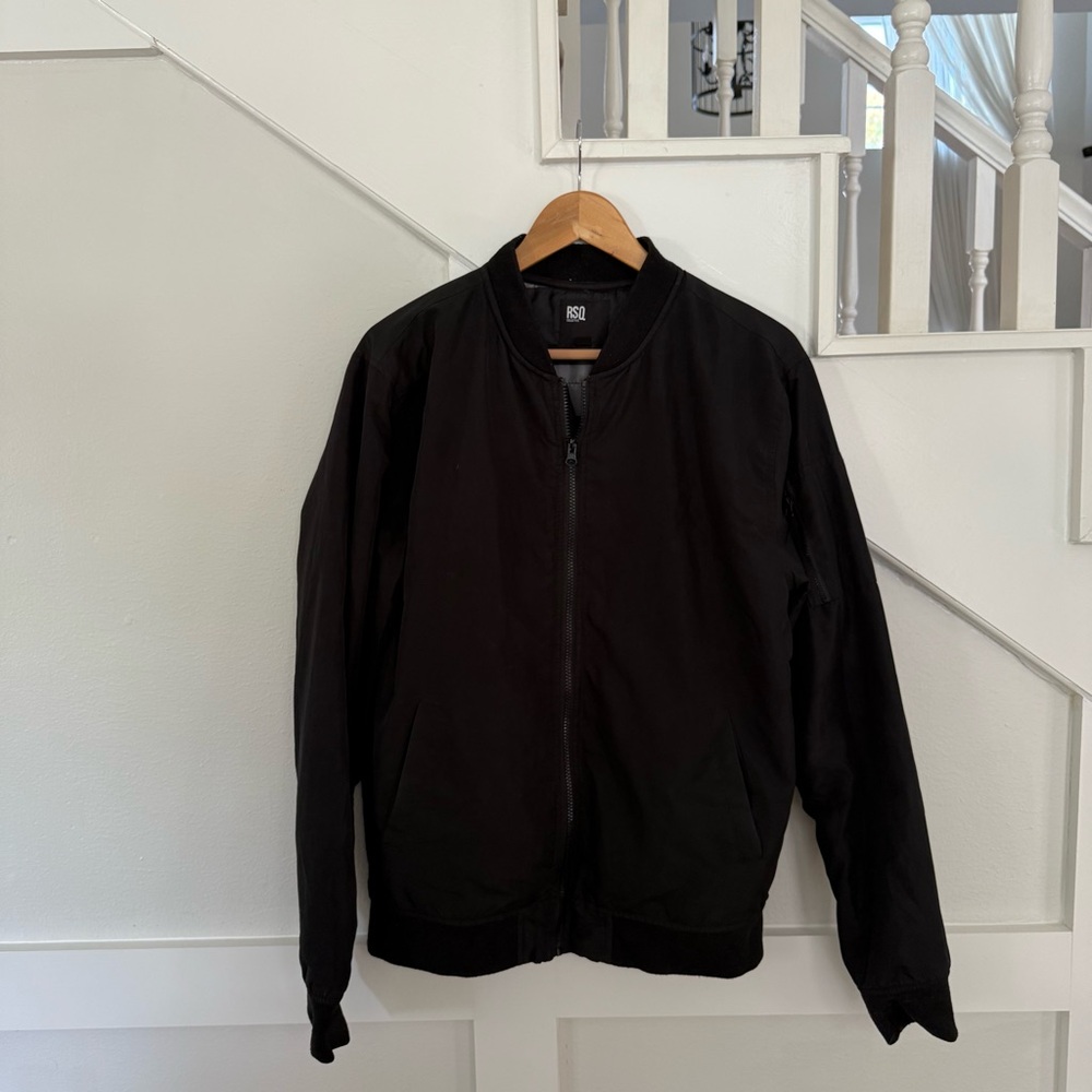 RSQ Men's Black Bomber Jacket size M